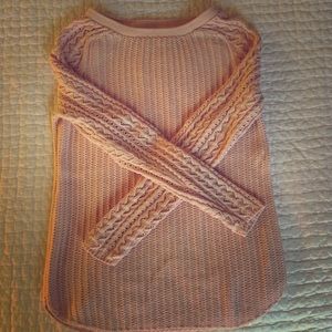 LOFT Crochet Sweater in Blush Pink